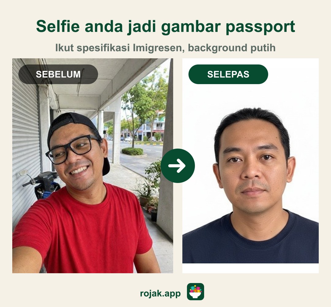 Contoh gambar passport dibuat dalam WhatsApp, contoh AI