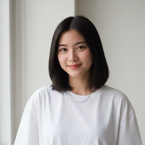 Contoh gambar muka seorang wanita, dijana AI